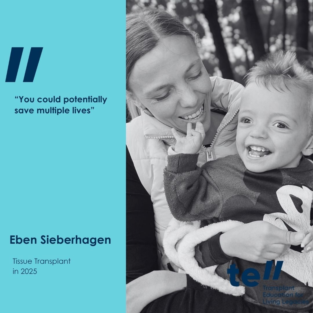 Eben Sieberhagen, tissue transplant recipient, featured in TELL transplant story