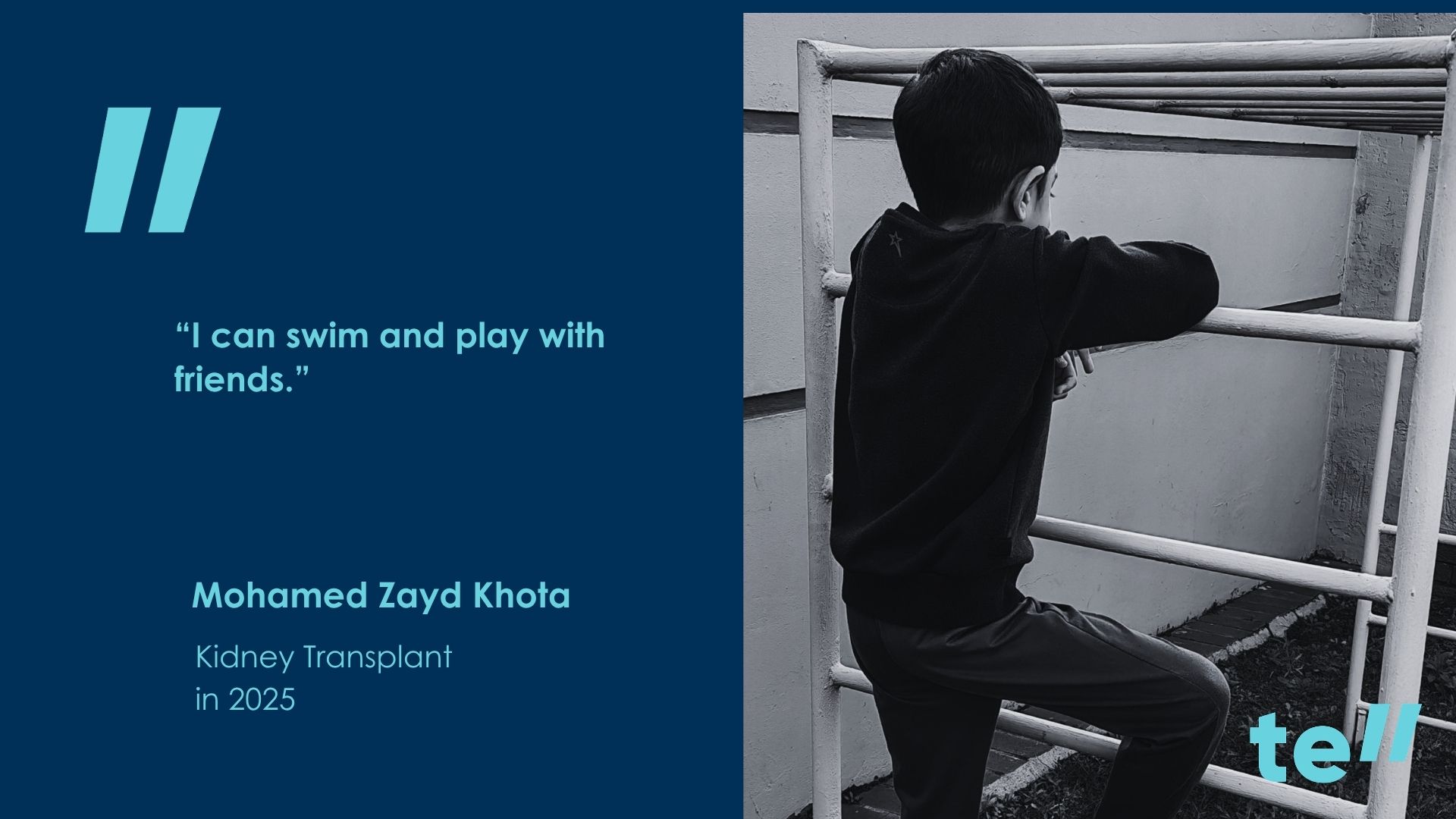 Mohamed Zayd playing outside after his kidney transplant